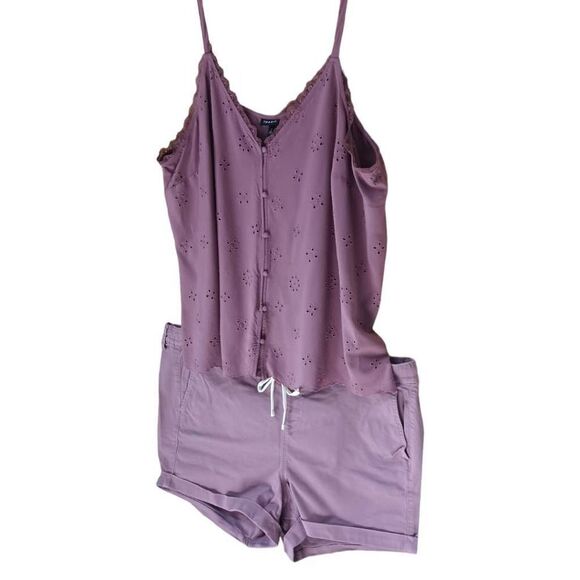  TORRID Plus Size Sophie eyelet cami & stretch twill boyfriend Short Set NWT 3X - Picture 8 of 15